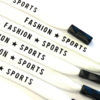 Шнур плоский белый надпись Fashion sports металл наконечник 130см0